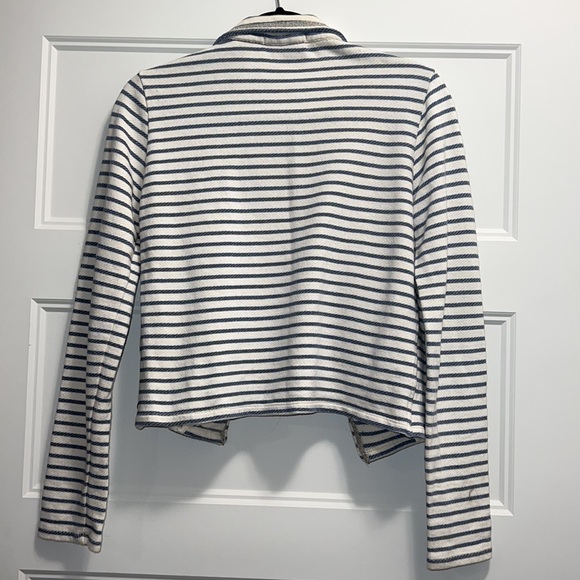 MAISON Scoth stripes cropped open front jacket size 1 / Small /  US 6 - Picture 9 of 15